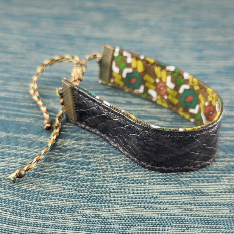 bracelet-ruban-boa-marron