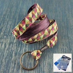 Ruban Mosaïque triangles lurex cuivre